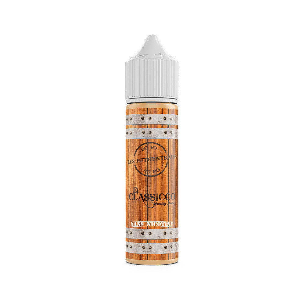 E-liquide El Classicco 50 ml - Les Authentiques. E-liquide El Classicco avec étiquette effet bois et rivets métalliques