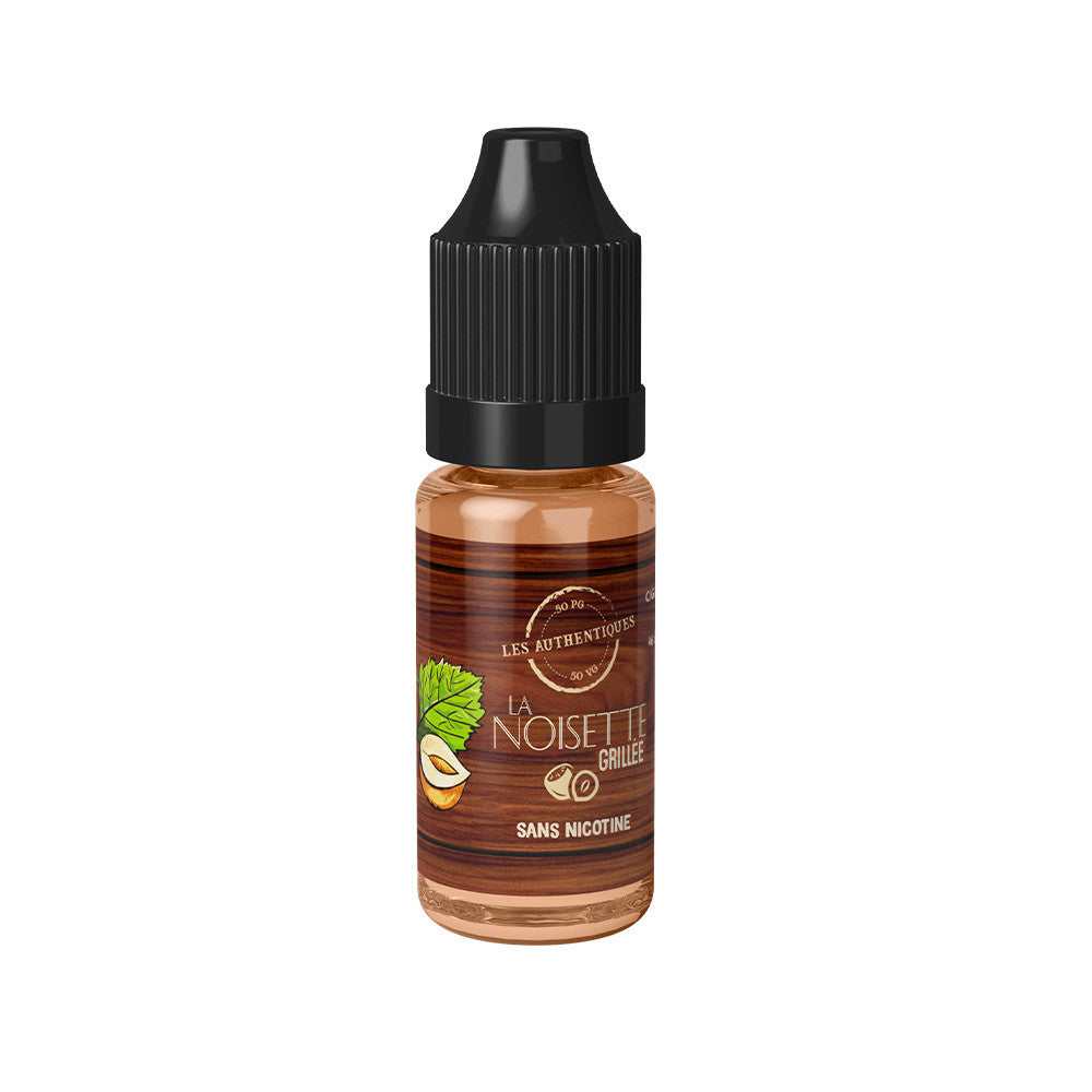 E-liquide La Noisette 10 ml - Les Authentiques. E-liquide La Noisette 10 ml avec flacon transparent et bouchon noir