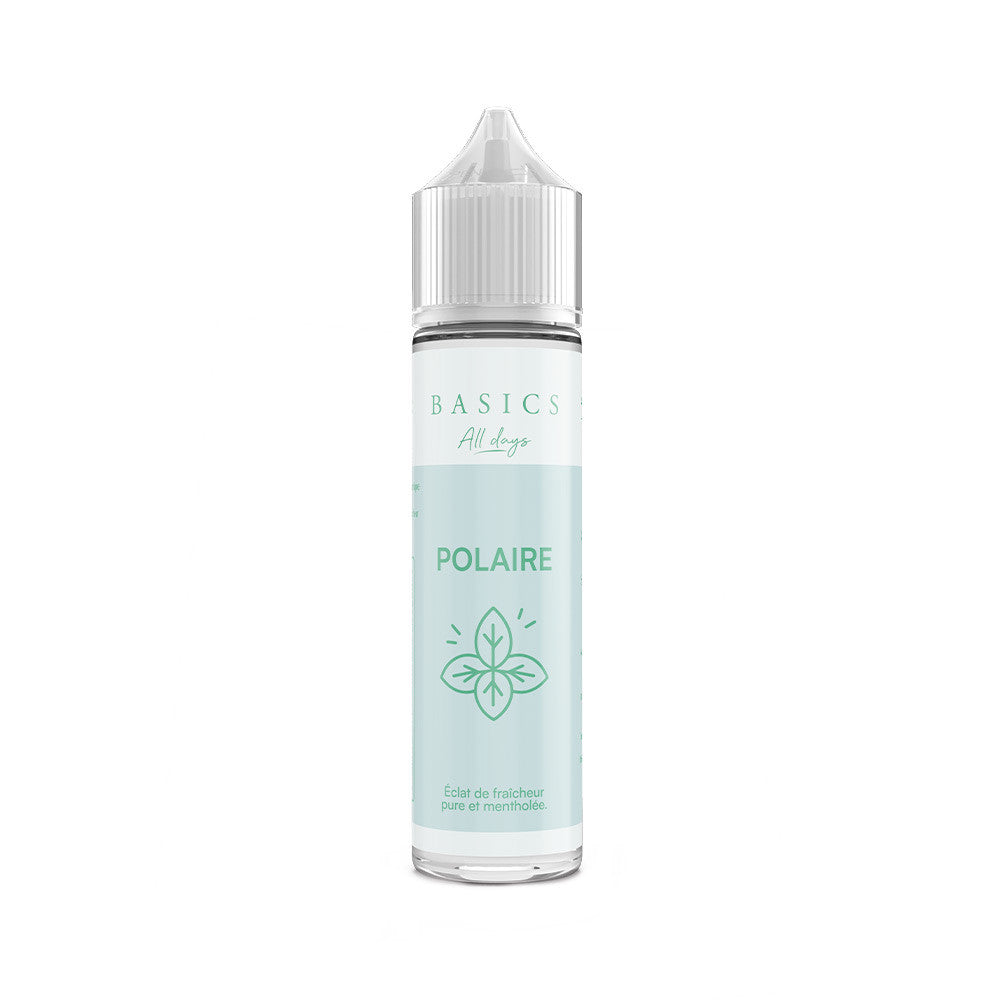 E liquide Menthe Polaire - Les basics. E liquide Menthe Polaire flacon transparent avec étiquette bleu clair