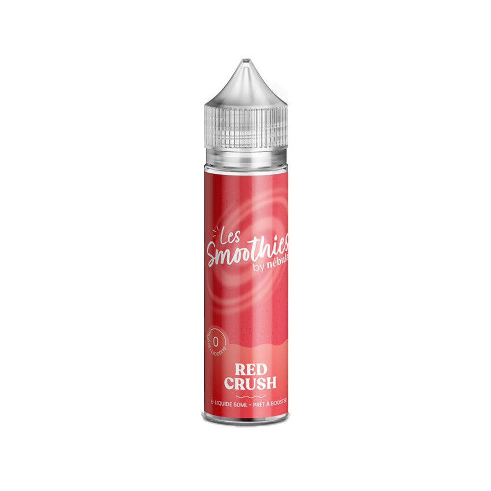 E-liquide Red Crush 50 ml - Les Smoothies - Nébula. E-liquide Red Crush avec flacon transparent et étiquette rouge
