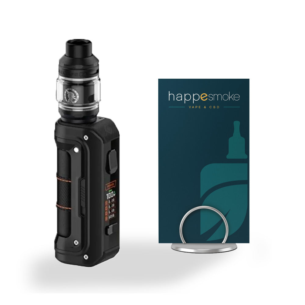 Kit Aegis Max 100 - GeekVape. Kit Aegis Max 100 mod noir avec écran et clearomiseur transparent