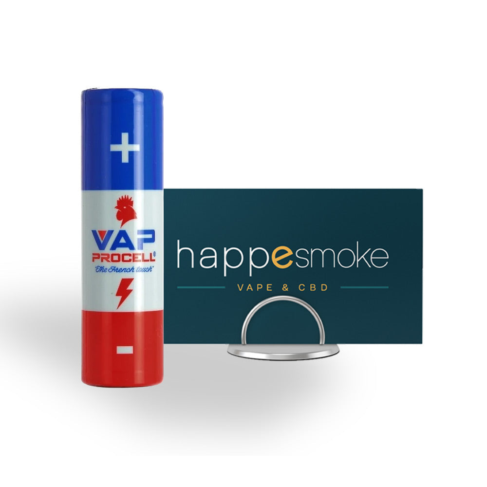 Accumulateur 18650 3000 mAh Vap Procell, batterie lithium-ion rechargeable à gaine bleue pour box de cigarette électronique
