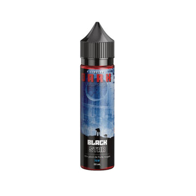E-liquide Black Star 50 ml - Dark Vapor. E-liquide Black Star avec flacon noir et étiquette bleue arrière avec texte rouge et blanc