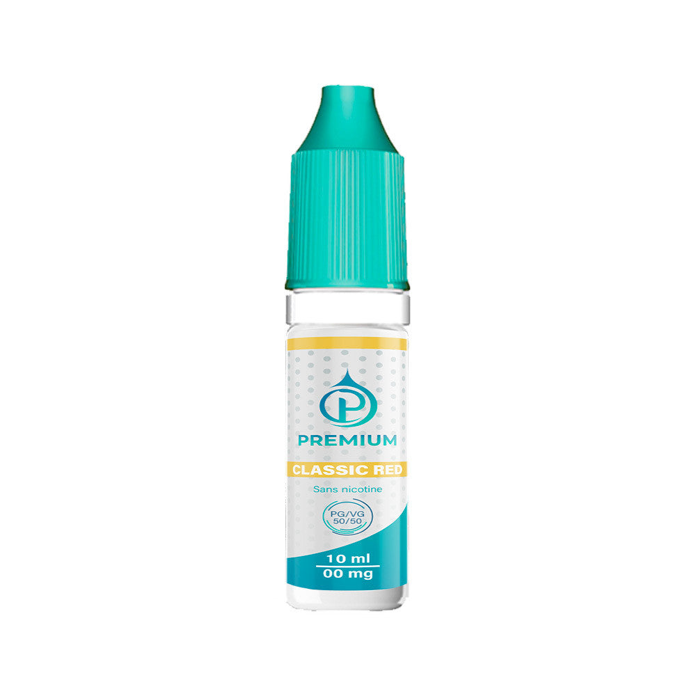 E-liquide Classic Red 10 ml - Premium (ex OMEGA). E-liquide Classic Red 10 ml flacon transparent avec bouchon vert