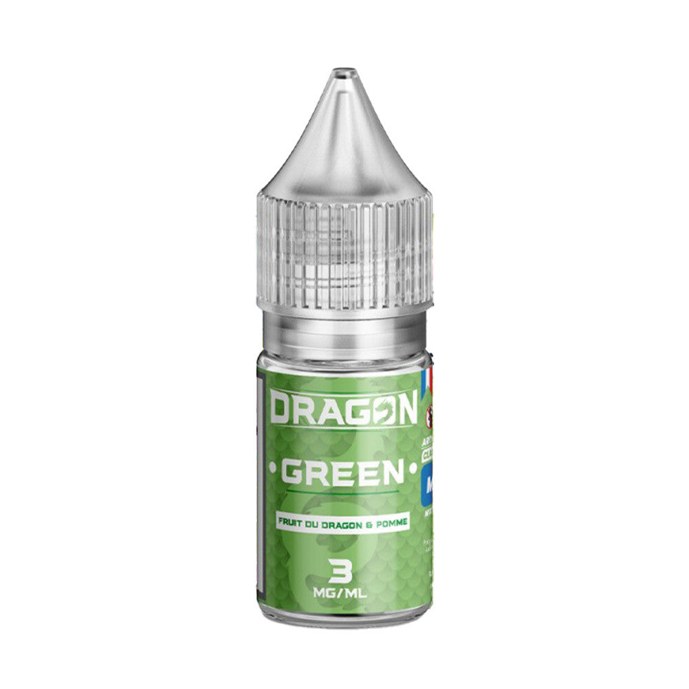 E-liquide Green 10 ml - Dragon flacon transparent avec étiquette verte