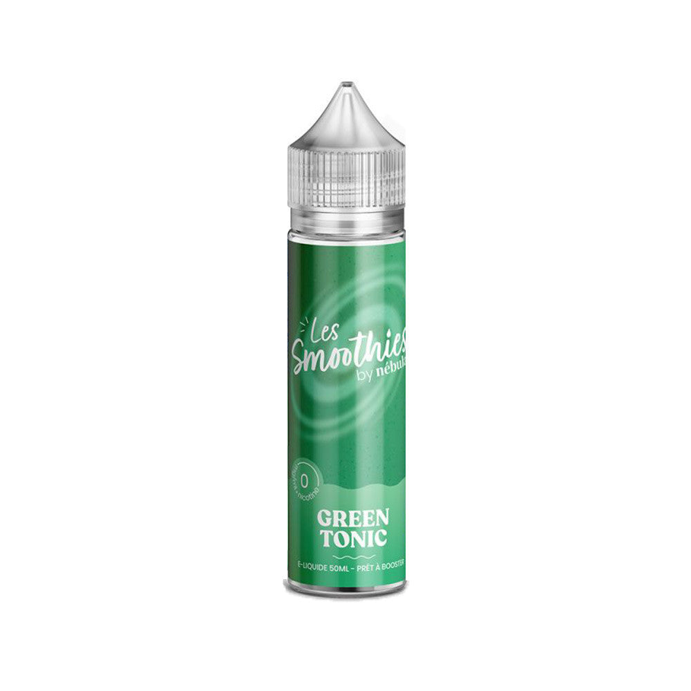 E-liquide Green Tonic 50 ml - Les Smoothies - Nébula. E-liquide Green Tonic avec flacon transparent et étiquette verte