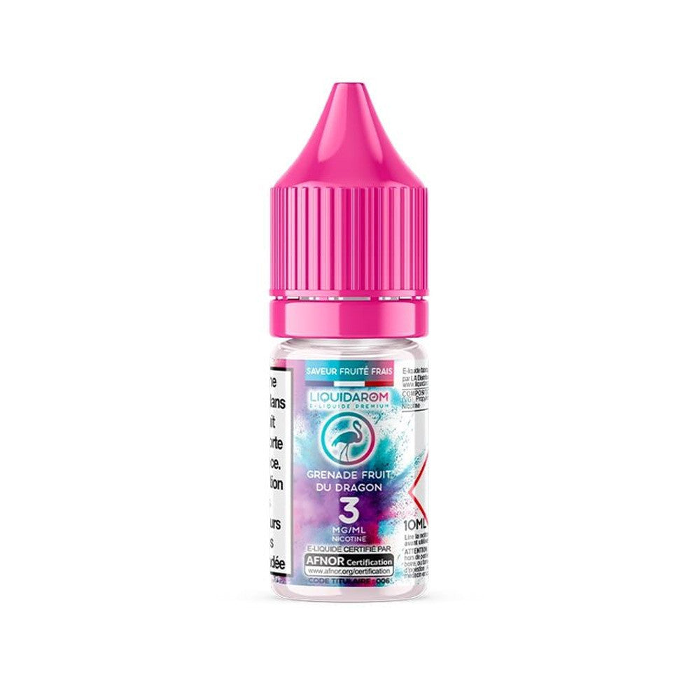 E-liquide Grenade Fruit du Dragon 10 ml - LiquidArom. E-liquide Grenade Fruit du Dragon avec flacon transparent et bouchon rose