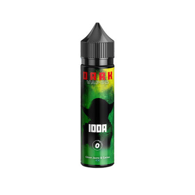E-liquide Ioda 50 ml - Dark Vapor. E-liquide Ioda 50 ml flacon noir avec étiquette verte et jaune avec silhouette de personnage