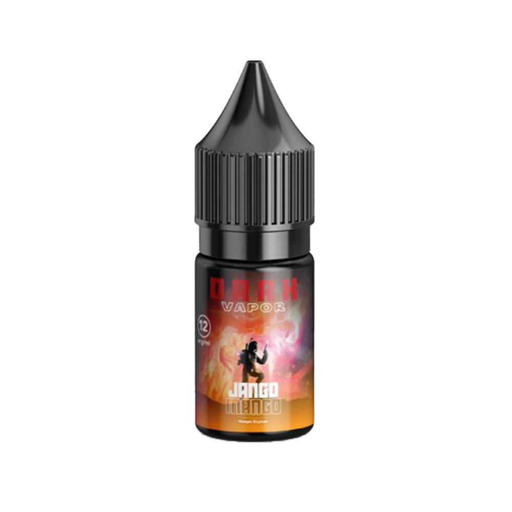 E-liquide Jango Mango 10 ml - Dark Vapor. E-liquide Jango Mango flacon plastique noir avec étiquette colorée orange et rouge