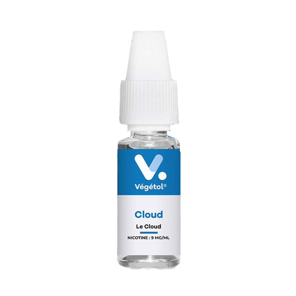 E-liquide Le Cloud 10 ml - Végétol flacon transparent avec étiquette bleu et blanc