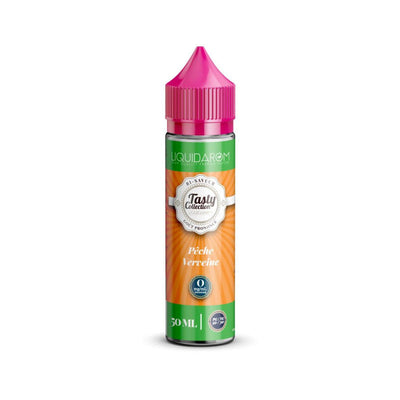 E Liquide Pêche Verveine 50 ml - Liquidarom. E Liquide Pêche Verveine avec flacon transparent et bouchon rose