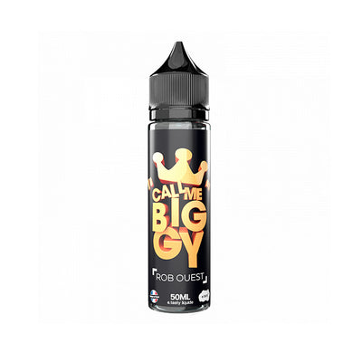 E-liquide Rob Ouest 50 ml - Etasty. E-liquide Rob Ouest flacon transparent avec bouchon noir et étiquette noire avec texte orange
