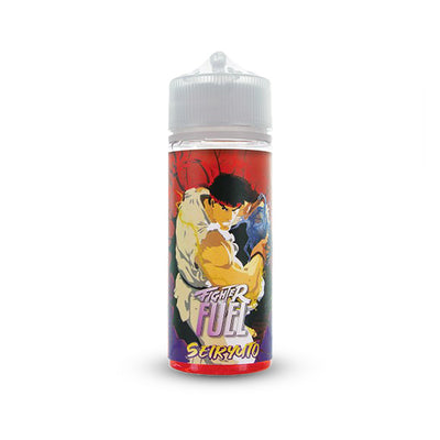 E-liquide Seiryuto 100 ml - Fighter Fuel. E-liquide Seiryuto avec illustration d'un combattant en kimono sur fond rouge