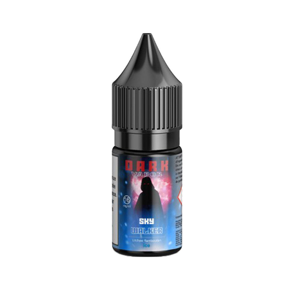 E-liquide Sky Walker 10 ml - Dark Vapor. E-liquide Sky Walker flacon noir avec étiquette bleue et image silhouette noire