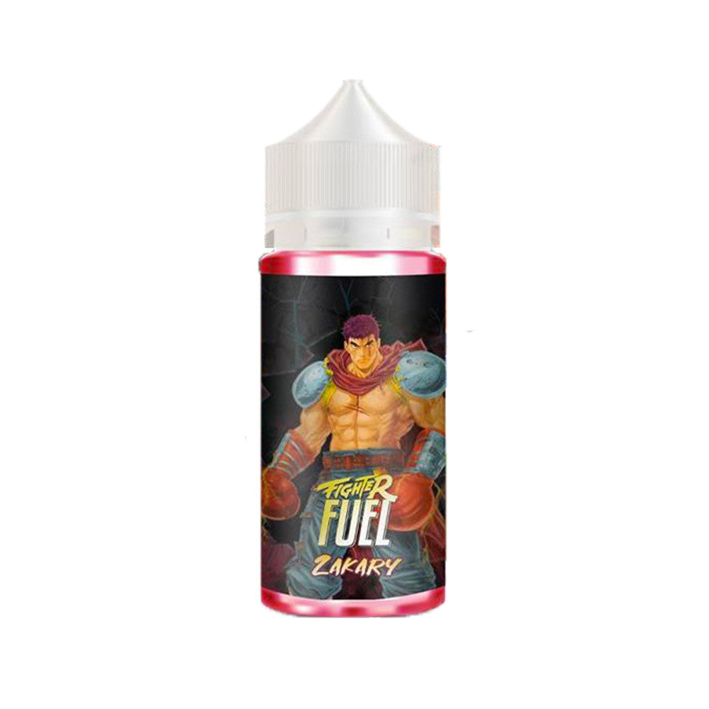 E-liquide Zakary 100 ml - Fighter Fuel. E-liquide Zakary avec illustration d'un combattant musclé portant des gants de boxe rouges