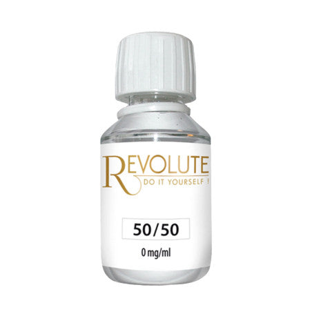 Base 50% PG - 50% VG 115 ml - Revolute. Base 50% PG - 50% VG 115 ml Revolute flacon transparent avec bouchon blanc