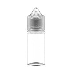 Flacon multimarque neutre transparent avec embout fin et bouchon à vis